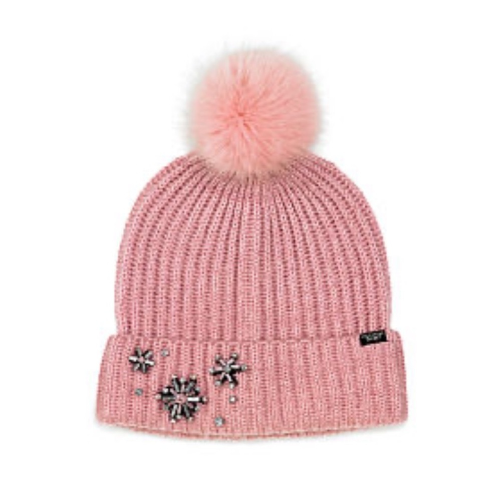 VICTORIA’S SECRET Pink Sparkle Pom Pom Hat NWT